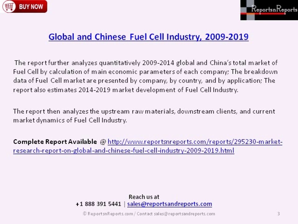 Global and Chinese Fuel Cell Industry, 2009-2019