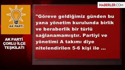 AK Parti Çorlu İlçe Teşkilatı Topluca İstifa Etti