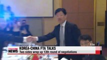Korea wraps up 13th round of FTA negotiations with China