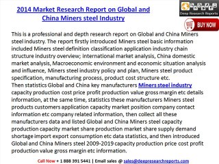 2014 Market Research Report on Global and China Miners steel Industry