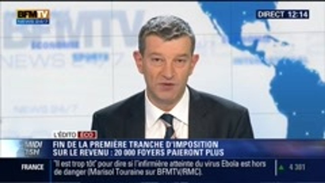 L'Édito éco de Nicolas Doze: 20 000 contribuables vont payer plus en 2015 à cause de la suppression de la 1ère tranche de l'impôt sur le revenu - 26/09