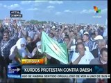 Kurdos sirios protestan en Turquía contra el Dáesh y Ankara