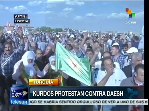 Kurdos sirios protestan en Turquía contra el Dáesh y Ankara