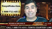 San Jose St Spartans vs. Nevada Wolf Pack Free Pick Prediction College Football Point Spread Odds Betting Preview 9-27-2014