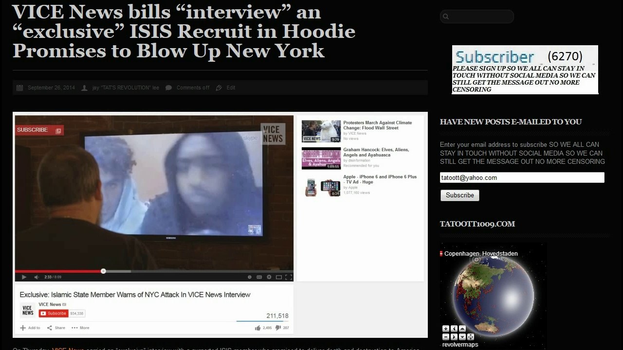 VICE News bills “interview” an “exclusive” ISIS Recruit in Hoodie Promises to Blow Up New York
