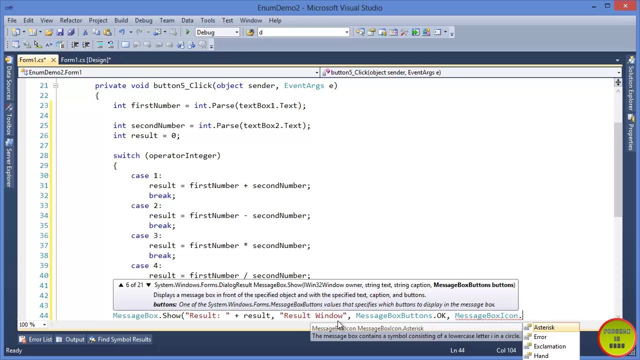 C# enum Tutorial In Urdu