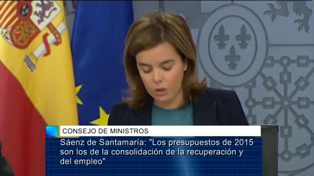 Sáenz de Santamaría: Los presupuestos de 2015 son los de la consolidación