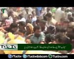 Tuctv - Flood affectees storm trucks containing relief goods in presence of Abid Sher Ali