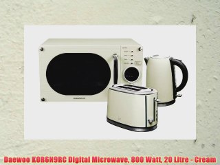 Daewoo KOR6N9RC Digital Microwave 800 Watt 20 Litre Cream