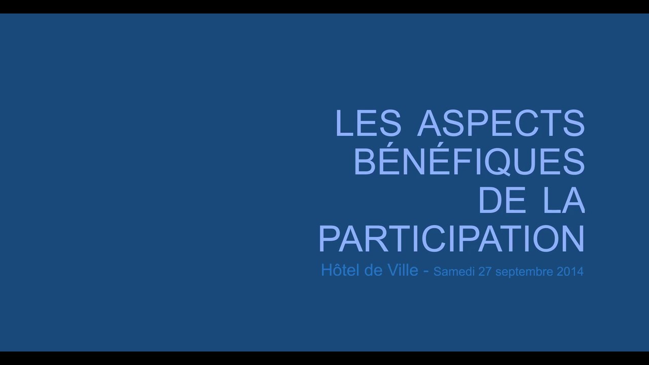 Les effets bénéfiques de la participation - Marion Carrel