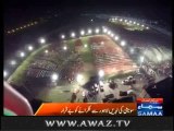 A stage made by 16 containers have been prepared in Minar-e-Pakistan Lahore - Aerial View