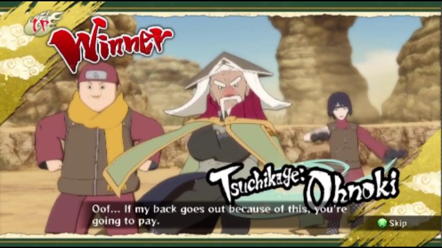 Third Tsuchikage Onoki VS Second Tsuchikage Mu In A Naruto Shippuden Ultimate Ninja Storm Revolution Match / Battle / Fight