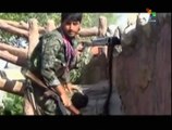 Kurdish fighters taking on ISIS forces