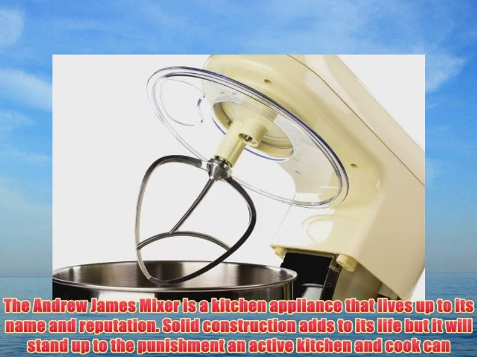 Andrew James 1500 Watts Electric Food Stand Mixer In Classic Cream Includes 2 Year Warranty Splash Guard 52 Litre Bowl S