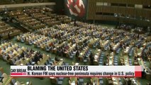 North Korean FM addresses UN General Assembly, calls out U.S. policy