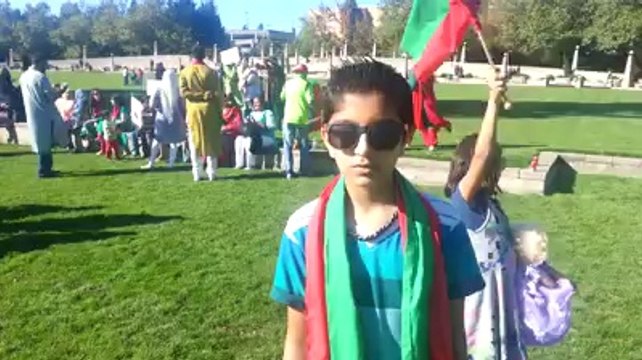 Two young Pakistani-Americans protesting against the rigged elections