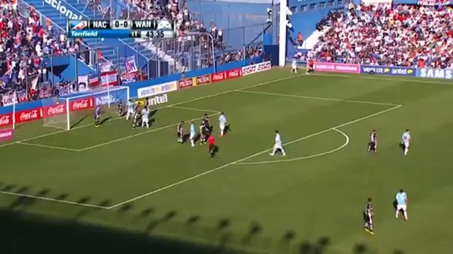 Soccr player scores directly from a corner
