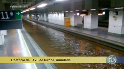 TV3 - Els Matins - Inundada l'estació de l'AVE de Girona