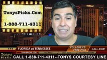 Tennessee Volunteers vs. Florida Gators Free Pick Prediction College Football Point Spread Odds Betting Preview 10-4-2014