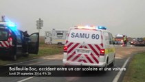 Bailleul-le-Soc, accident entre un car scolaire et une voiture