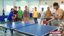 Shahid Afridi Spin Trick in Table Tennis