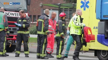 Download Video: Beelden: Ongeval met fietser en vrachtwagen op Damsterdiep in Groningen - RTV Noord