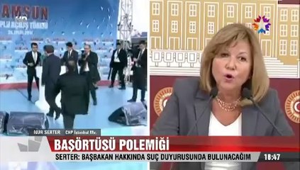Ahmet Davutoğlu ile CHP'li Nur Serter arasındaki Başörtü polemiği