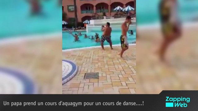 Un papa prend un cours d'aquagym pour un cours de danse ...!