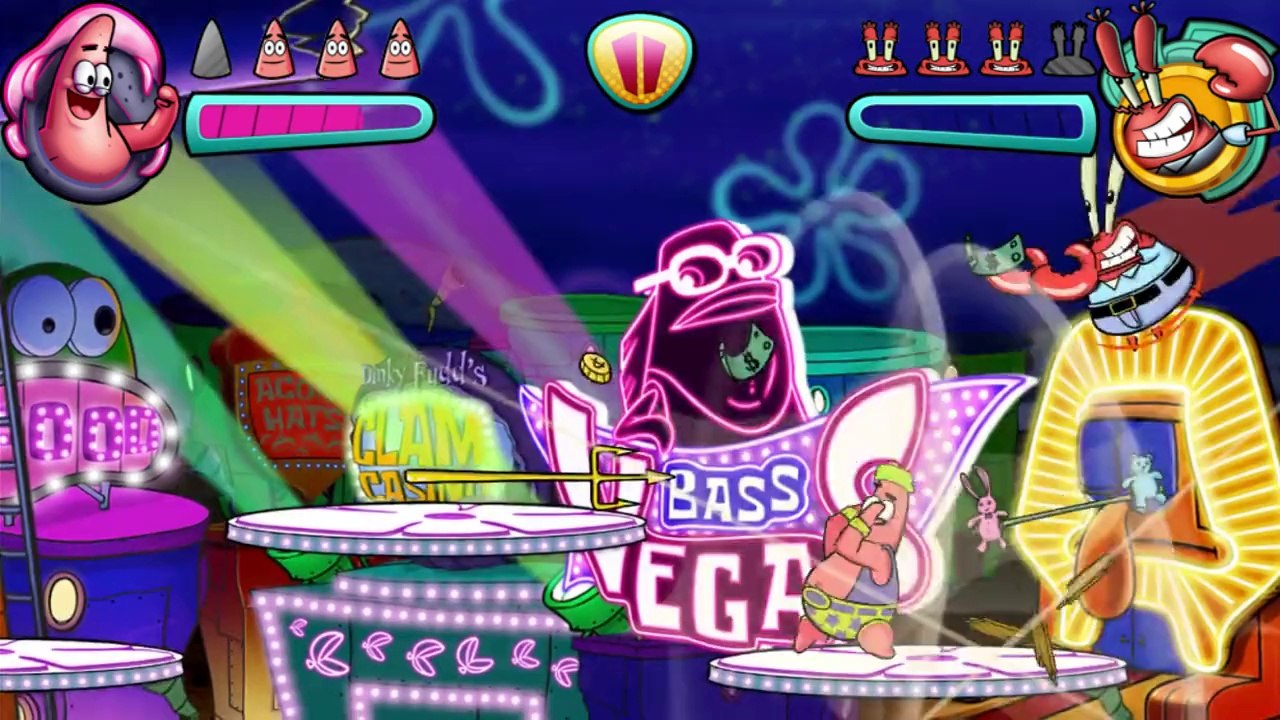 Patrick Star VS Mr. Krabs In A SpongeBob SquarePants Bikini Bottom Brawlers Match / Battle / Fight