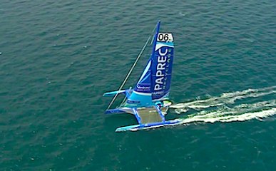 Interview Yann Eliès sur le Mod70 PAPREC RECYCLAGE au départ de la Route du Rhum 2014