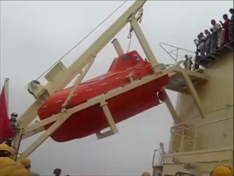 Rescue boat flip - Violent Ship FAIL!