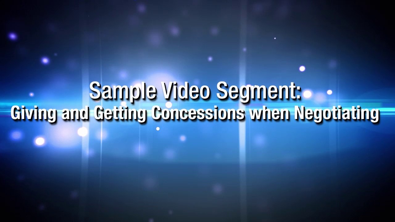 Giving and Getting Concessions when Negotiating Sales Meeting Kit (Sample Video)