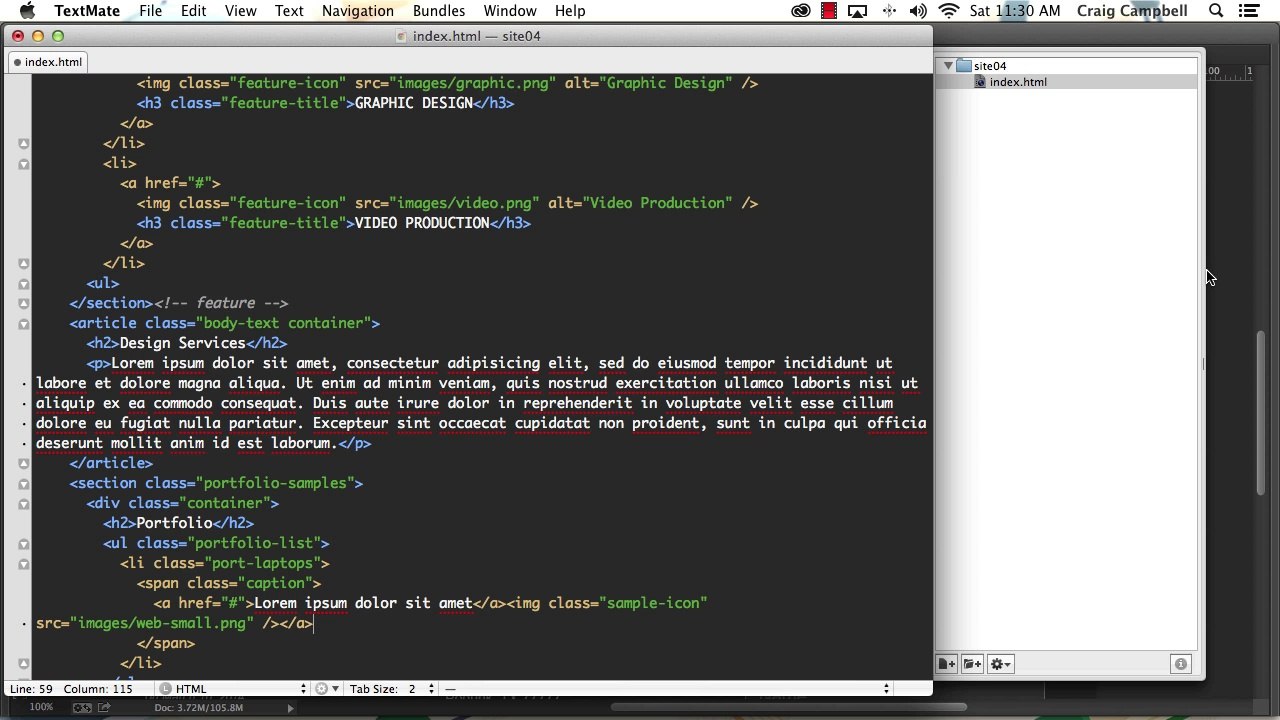 PSD to HTML_ The Responsive Portfolio Build - 2.4. Structuring the Portfolio Samples