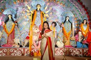 Sushmita Sen at a Durga Puja celebration