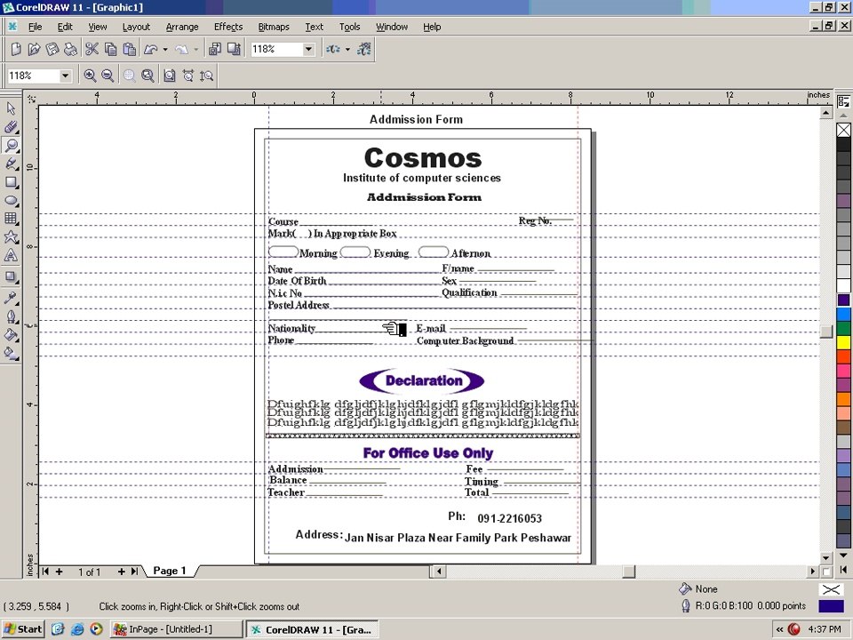 Corel Draw Tutorial: How to make ADDMISSION FORM