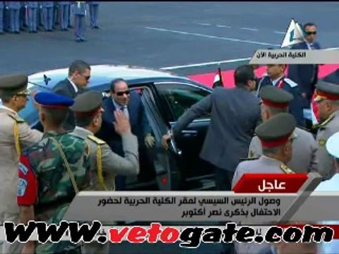 وصول السيسى إلى الكلية الحربية لإحياء ذكرى أكتوبر