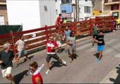 Spaniards Chased by Huge Ball, Not Bull, Through Mataelpino Streets