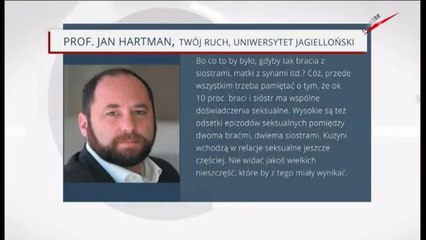Jan Hartman - Czas na KAZIRODZTWO czyli lewackiego "postępowego" dążenia do szczęścia ciąg dalszy (30.09.2014)