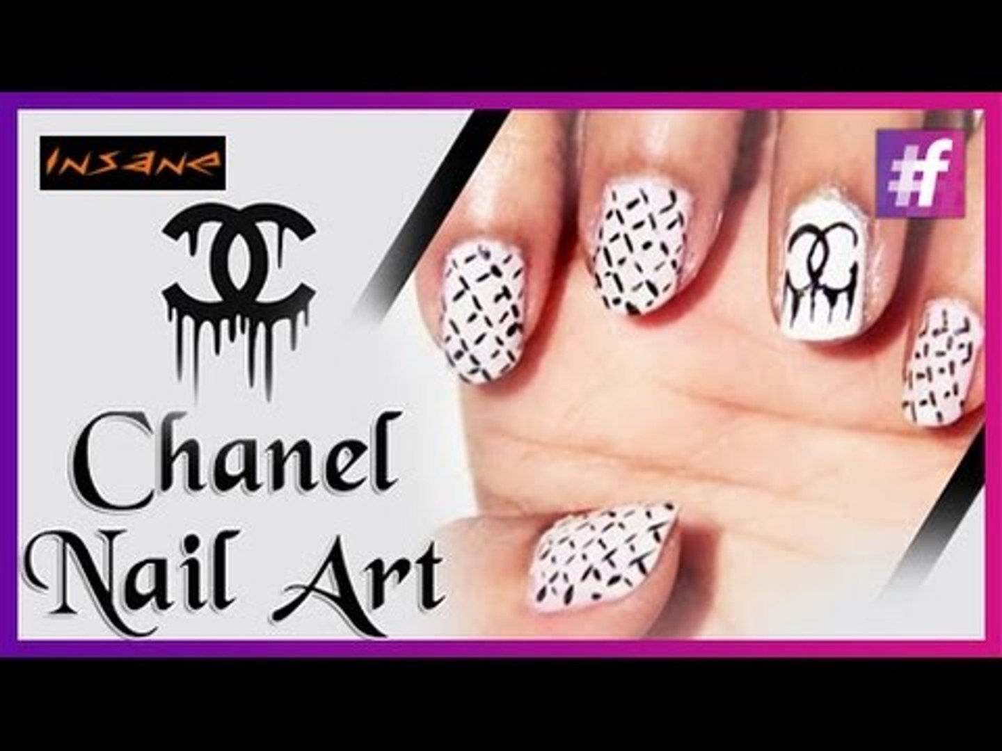 designer nail charms chanel logo