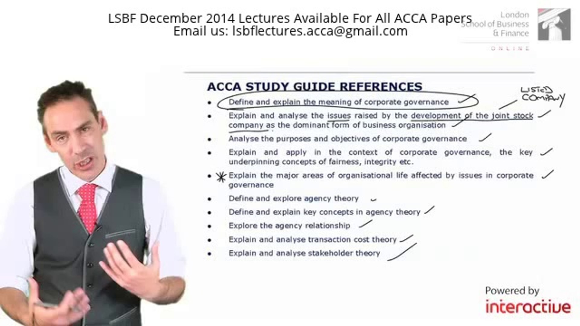 acca p1 lsbf video lectures