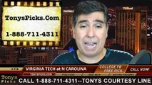 North Carolina Tar Heels vs. Virginia Tech Hokies Free Pick Prediction College Football Point Spread Odds Betting Preview 10-4-2014