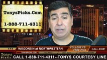Northwestern Wildcats vs. Wisconsin Badgers Free Pick Prediction College Football Point Spread Odds Betting Preview 10-4-2014