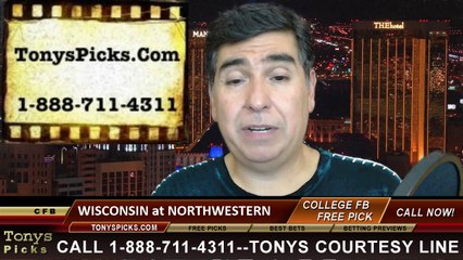 Northwestern Wildcats vs. Wisconsin Badgers Free Pick Prediction College Football Point Spread Odds Betting Preview 10-4-2014