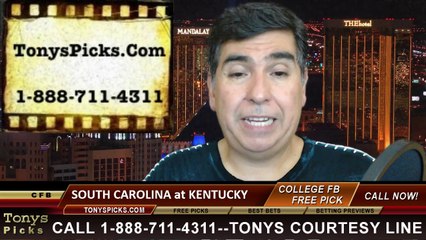 Kentucky Wildcats vs. South Carolina Gamecocks Free Pick Prediction College Football Point Spread Odds Betting Preview 10-4-2014