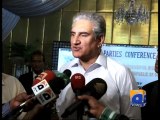 Shah Mehmood Qureshi Media Talk-Geo Reports-01 Oct 2014