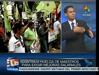 Mantienen maestros de Paraguay huelga general