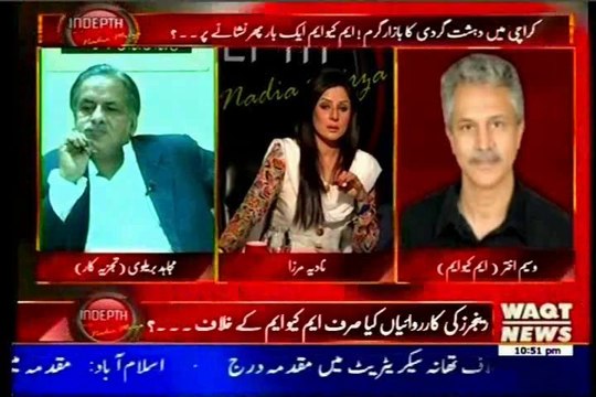 Waqt InDepth Nadia Mirza with MQM Waseem Akhtar (29 Sep 2014)