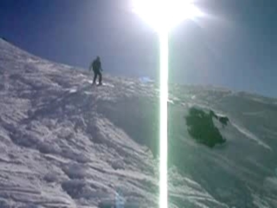Chute tete dans la neige