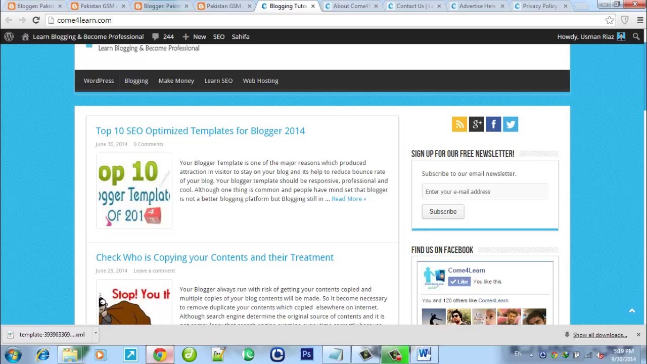 Blogger New Interface Training 2014 Part 8