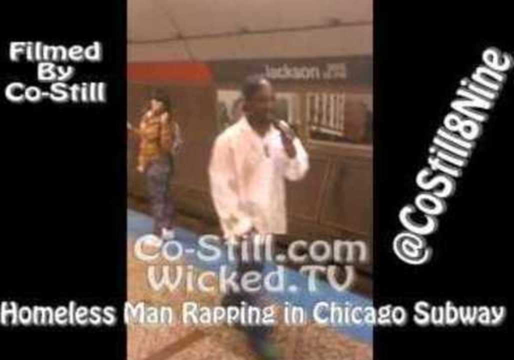 Homeless Man Raps in Chicago Subway Station